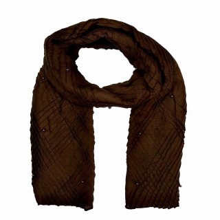 Designer Crush Diamond Studded Stole - Syrup Brown